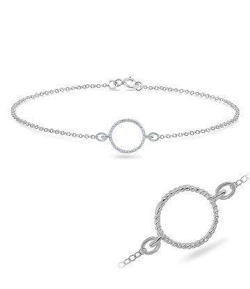 Circle Rope Silver Bracelet BRS-212